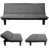 Mendler 3er-Sofa MCW-C87, Couch Schlafsofa Gästebett Bettsofa Klappsofa, Schlaffunktion 170x100cm Textil, dunkelgrau