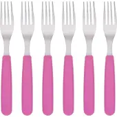 Gräwe Tafelgabeln, 6 Stück, Edelstahl, bunte Griffe, pink