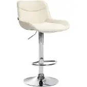 CLP Barhocker Vonore Stoff Höhenverstellbar Und 360 Grad Drehbar creme Gestell Farbe chrom
