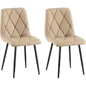 CLP 2er Set Esszimmerstuhl Clairton gepolstert mit Rückenlehne bis 150 kg belastbar taupe Material Stoff
