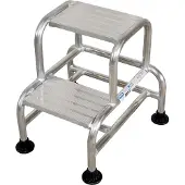 Facal Aluminium Tritt Rigolo 2-stufig, geschweißt, Plattformhöhe 50 cm, 36 cm Breite