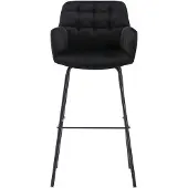 Vente-unique 2er set barhocker aus velours und metall - schwarz - PEGA by Pascal Morabito