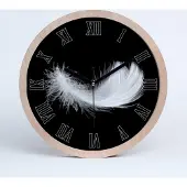 Tulup Holzuhr 30fi cm wanduhr - schwarze Spitzen - Feder