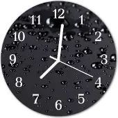 Tulup Glasuhr Wanduhr Küchenuhr Echt-Glas 30fi cm Tropfen schwarz