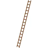 MUNK Günzburger Steigtechnik MUNK Dachdecker Auflegeleiter aus Holz 16 Sprossen