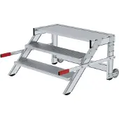 MUNK Günzburger Steigtechnik MUNK Arbeitspodest fahrbar Aluminium geriffelt 1000mm Stufenbreite 3 Stufen
