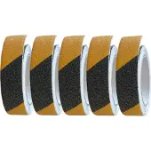 Vago-Tools 5x Antirutschband Selbstklebend 25mm x 5m Klebeband schwarz-gelb Tape