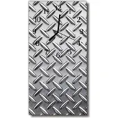 Tulup Glasuhr Wanduhr Küchenuhr Echt-Glas 30x60 Blech Silber