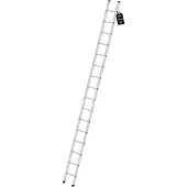 Proregal Sprossen-Anlegeleiter Germany | 16 Sprossen | Arbeitshöhe 5,40m | 350mm breit ohne Traverse | Traglast 150kg | Alu