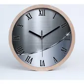 Tulup Holzuhr 20fi cm wanduhr - schwarze Spitzen - Metall Abstraktion