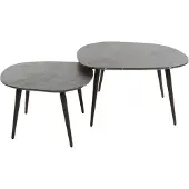 KAWOLA Couchtisch PARANA Set 2-tlg. Holz schwarz oval