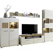 Möbelando Wohnwand Schrankwand Mediawand Anbauwand TV-Wand Wohnzimmerwand "Kathlin II"