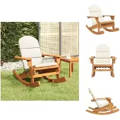 vidaXL Adirondack-Schaukelstuhl mit Kissen Massivholz Akazie - Gartenstühle