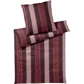 JOOP! Mako-Satin-Bettwäsche-Garnitur Stripes Farbe rouge Größe 155x200+80x80