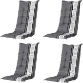 Madison - Gartenstuhlauflage Niedrige Rückenlehne Garden grau - Ca. 105x50 cm - 4er-Set