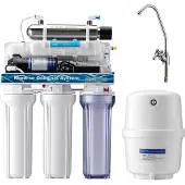 Naturewater 6 Stufen Umkehrosmose 180 L/Tag, RO Omsoseanlage mit UV Klärer und Druckerhöhungspumpe für sauberes Trinkwasser
