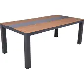 DELUKE Gartentisch KATJA - Kunststoff, Braun, 200x100x75cm | Terrassentisch Wetterfest Outdoor Tisch