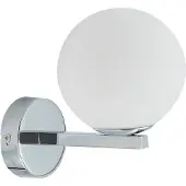 LUCANDE Bidolo Wandleuchte IP44 Chrom - , Bidolo, dimmbar, Metallisch, für Badezimmer, Glas