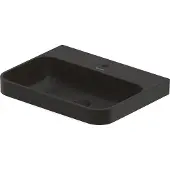 Duravit Happy D.2 Plus Aufsatzbecken, 1 Hahnloch, 600x460 mm, geschliffen, mit Überlauf, mit Hahnlochbank, 2360601300, Farbe: Innenfarbe Anthrazit Matt, Außenfarbe Anthrazit Matt