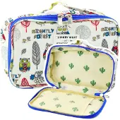 Leantoys Federmäppchen, Schul-Organizer, Kosmetiktasche, Eulen, Weiß, 22,5 cm