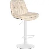 CLP Barhocker Laurel Kunstleder höhenverstellbar und drehbar creme Material Gestell Metall matt weiss