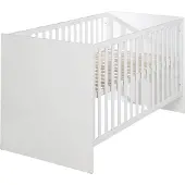 Roba Mitwachsendes Gitterbett Lilo 70 x 140 cm - Babybett 3-fach höhenverstellbar - Umbaubar zum Kinderbett - Holz weiß lackiert
