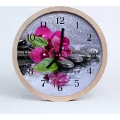 Tulup Holzuhr 20fi cm wanduhr - Orchidee Blumen