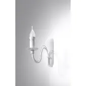 Licht-Erlebnisse Wandlampe Rustikal FIORANO Weiß Metall E14 Landhaus Wandleuchte Wohnzimmer Schlafzimmer Flur