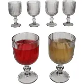 MamboCat Agata 6x Rotweingläser grau 290ml Glas Relief Weißwein Rotwein Wasser