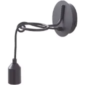 LINDBY Wandleuchte Elira, schwarz, Metall, Ø 10 cm, E27