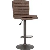 Natur24 2er Set Barhocker Connor 50 x 94,5/115,5 x 41 cm Stahl Polyurethan Grau Braun