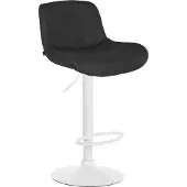 CLP Barhocker Solon Weiß höhenverstellbar und drehbar mit Rückenlehne | Farbe schwarz Material Stoff