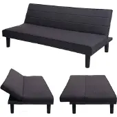 Mendler Schlafsofa MCW-J17, Couch Klappsofa Gästebett Bettsofa, Schlaffunktion Stoff/Textil 165cm anthrazit-grau