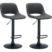 CLP 2er Set Barhocker Camden Kunstleder drehbar und höhenverstellbar | schwarz Farbe schwarz Material Gestell Metall matt schwarz