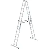 Proregal Sprossen-Stehleiter 4-teilig mit nivello-Traverse 4x10 Sprossen