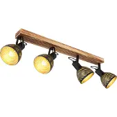 Globo Lighting Strahler Holz dunkelbraun, 4x E27
