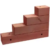 Dönges Rüstholz EGS, rot lasiert Stufenklotz 40 x 12 x 60 cm