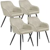 TecTake Esszimmerstuhl Marilyn gepolstert, in Samtoptik, gesteppt 58 x 62 x 82 cm