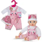 Zapf Kätzchen-Onesie inkl. Mütze für 43cm Puppen.