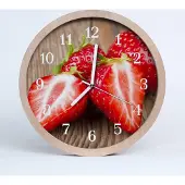 Tulup Holzuhr 20fi cm wanduhr - Erdbeer-Frucht