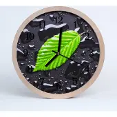 Tulup Holzuhr 20fi cm wanduhr - Blatt Blumen