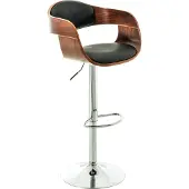 TPFLiving Barhocker Kingsley Gestell Metall in Chromoptik Holz/Kunstleder Walnuss/Creme