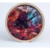 Tulup Holzuhr 25fi cm wanduhr - schwarze Spitzen - Magellansche Wolke