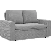Mebligo Sofa mit Schlaffunktion NEO, Wohnzimmer Sofa 2-Sitzer 148x87cm, Cord Grau