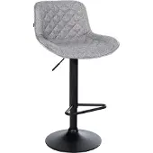 CLP Barhocker höhenverstellbar, Barstuhl Kasson drehbar mit Rückenlehne, modern grau Material Stoff
