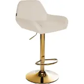 CLP Barhocker Braga Stoffbezug mit Goldgestell, höhenverstellbar und drehbar creme