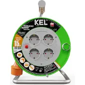 Plastrol Kabeltrommel 15 m 4 Steckdosen 230V 16A Schuko 3680 W