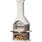 Buschbeck Gartengrillkamin Rondo weiß-braun 90009.000
