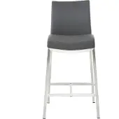 Miliboo - Barhocker Aluminium gebürstet PolyurethanDunkelgrau 66 cm (2er-Set) OLLY