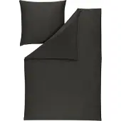 Estella Mako-Satin Uni Bettwäsche Valetta 135x200 cm + 80x80 cm anthrazit